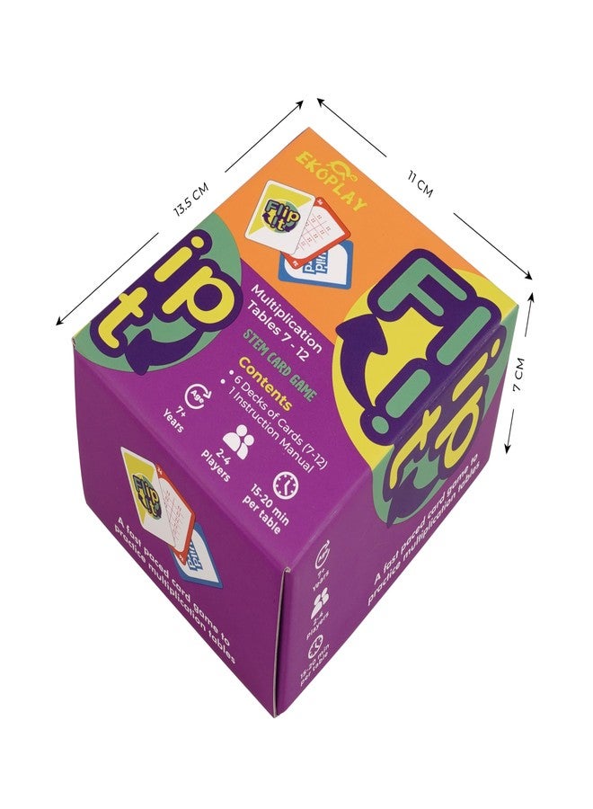 Ekoplay FLIP IT Card Game - Multiplication Tables 7-12 | Kids Practice Multiplication Tables, for 7 Years and Above - Image 2